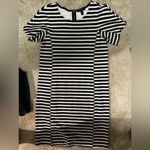 J. Crew Black and White Striped Dress